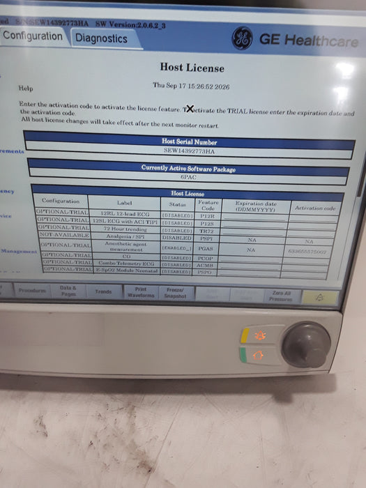 GE Healthcare Carescape B650 Post Anesthesia Care Patient Monitor