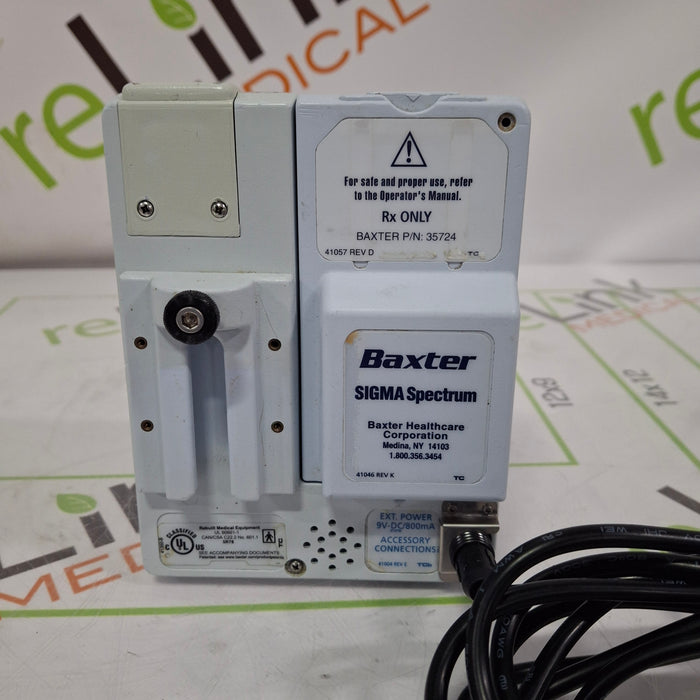 Baxter Sigma Spectrum 6.05.13 with Non-Wireless Battery Infusion Pump