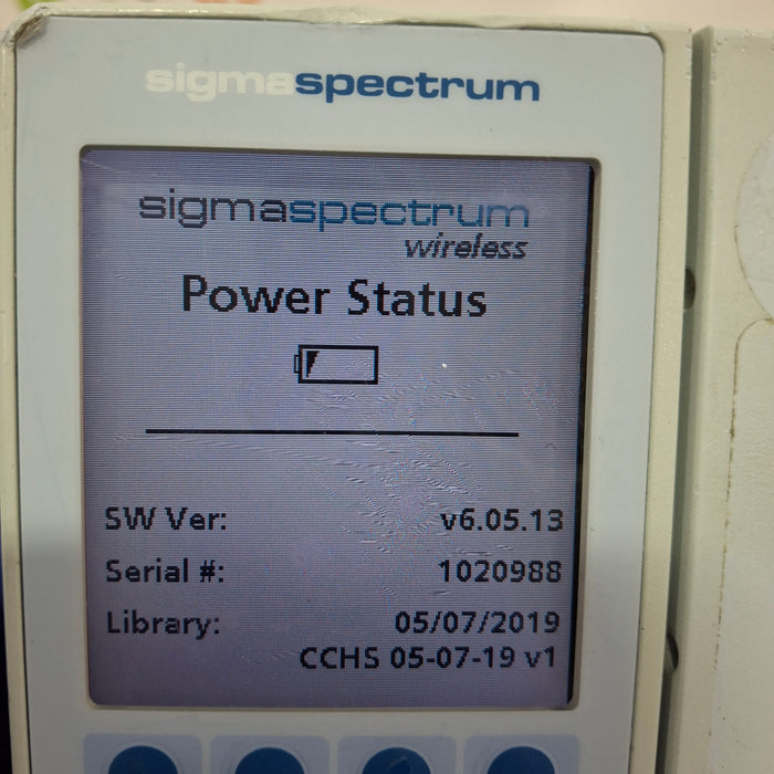 Baxter Sigma Spectrum 6.05.13 with Non-Wireless Battery Infusion Pump