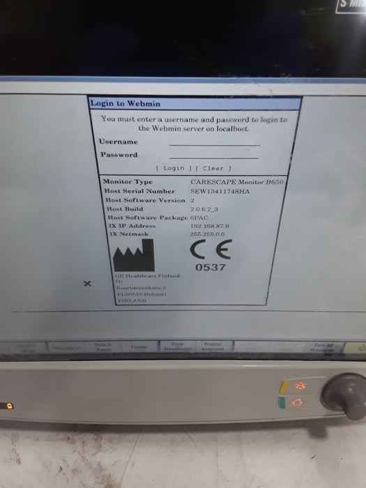 GE Healthcare Carescape B650 Post Anesthesia Care Patient Monitor