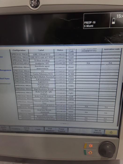 GE Healthcare Carescape B650 Post Anesthesia Care Patient Monitor