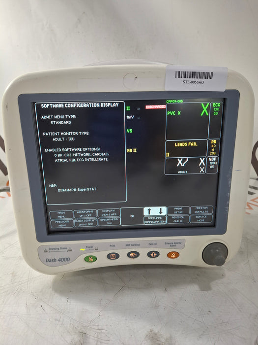 GE Healthcare Dash 4000 - Masimo SpO2 Patient Monitor