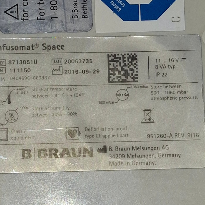 B. Braun Infusomat Space Infusion Pump