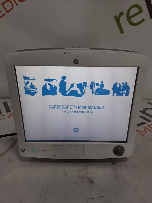 GE Healthcare Carescape B650 Post Anesthesia Care Patient Monitor