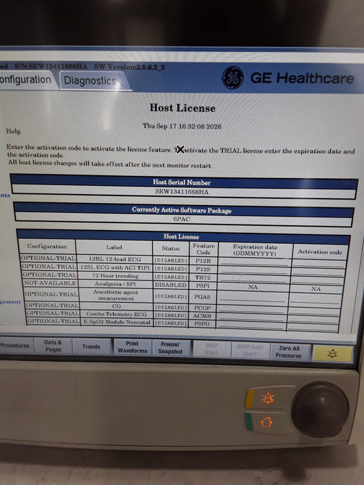 GE Healthcare Carescape B650 Post Anesthesia Care Patient Monitor