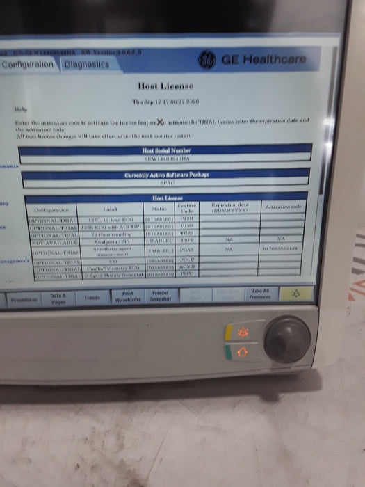 GE Healthcare Carescape B650 Post Anesthesia Care Patient Monitor