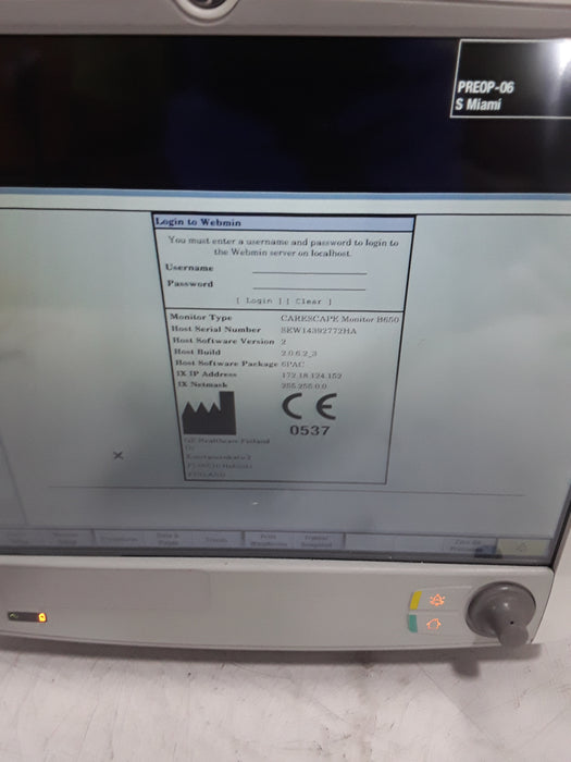 GE Healthcare Carescape B650 Post Anesthesia Care Patient Monitor