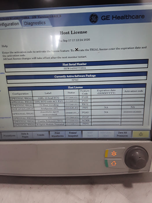 GE Healthcare Carescape B650 Post Anesthesia Care Patient Monitor