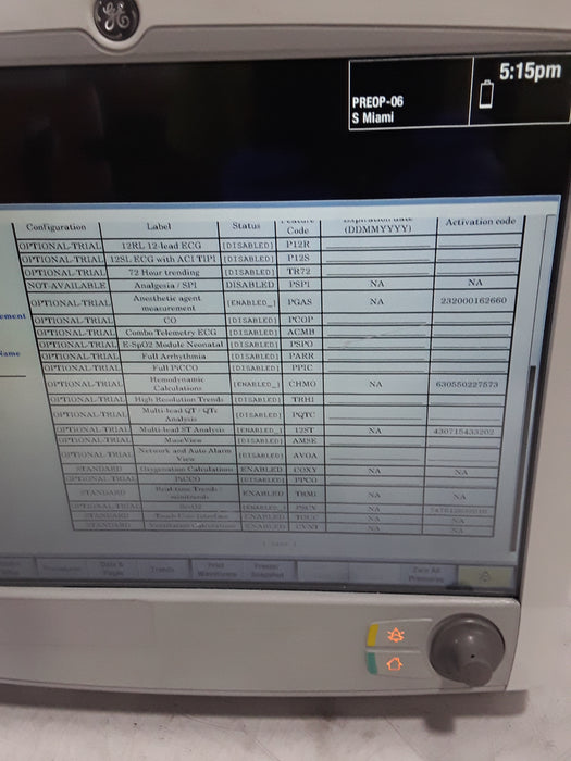 GE Healthcare Carescape B650 Post Anesthesia Care Patient Monitor