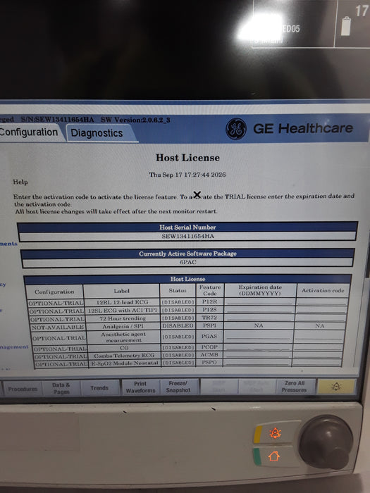 GE Healthcare Carescape B650 Post Anesthesia Care Patient Monitor