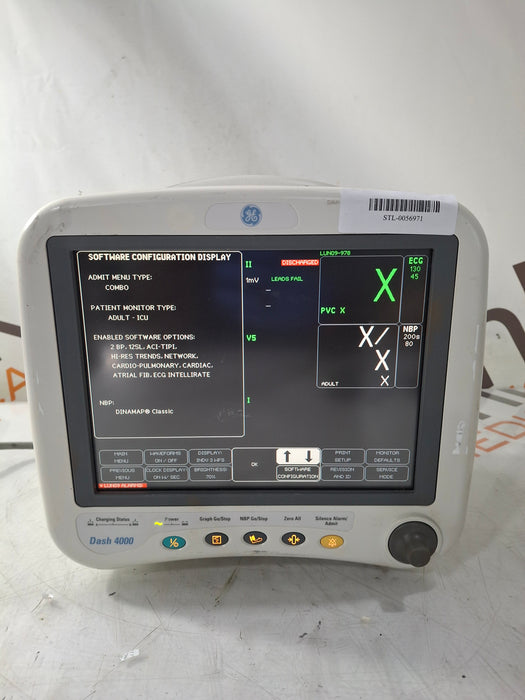 GE Healthcare Dash 4000 - Masimo SpO2 Patient Monitor