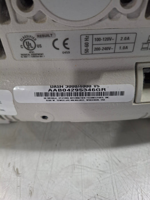 GE Healthcare Dash 4000 - Masimo SpO2 Patient Monitor