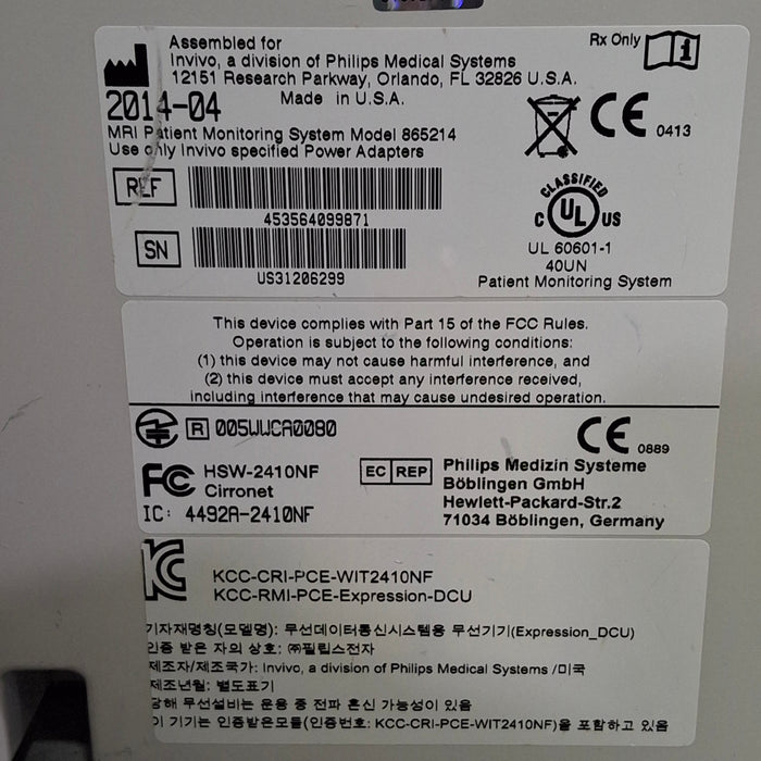 Invivo MDE Expression MRI Patient Monitoring System