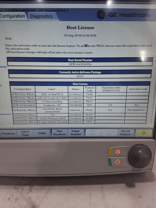 GE Healthcare Carescape B650 Post Anesthesia Care Patient Monitor