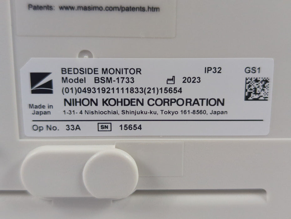 Nihon Kohden BSM-1733 Life Scope PT Transport Patient Monitor