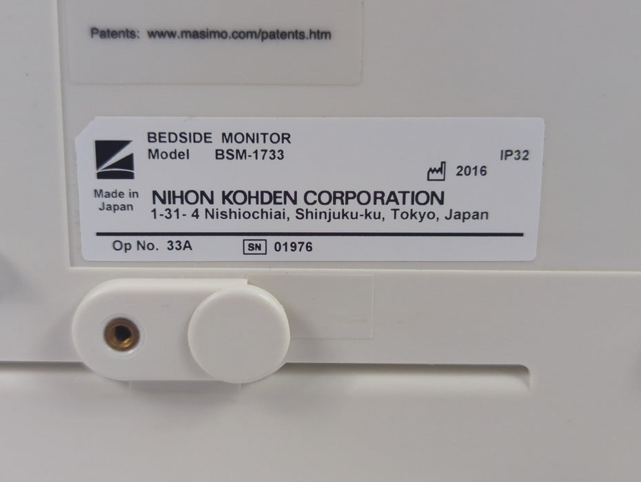 Nihon Kohden BSM-1733 Life Scope PT Transport Patient Monitor