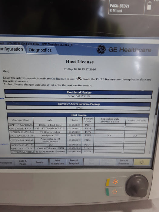 GE Healthcare Carescape B650 Post Anesthesia Care Patient Monitor