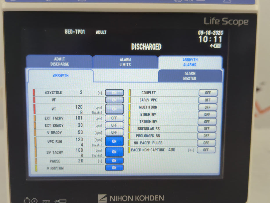 Nihon Kohden BSM-1733 Life Scope PT Transport Patient Monitor