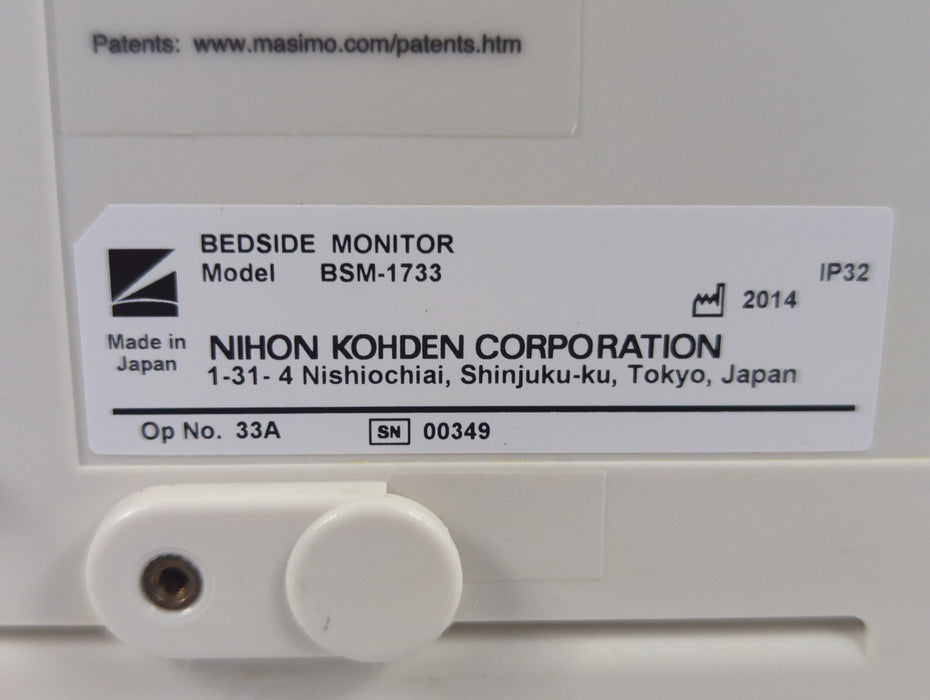 Nihon Kohden BSM-1733 Life Scope PT Transport Patient Monitor
