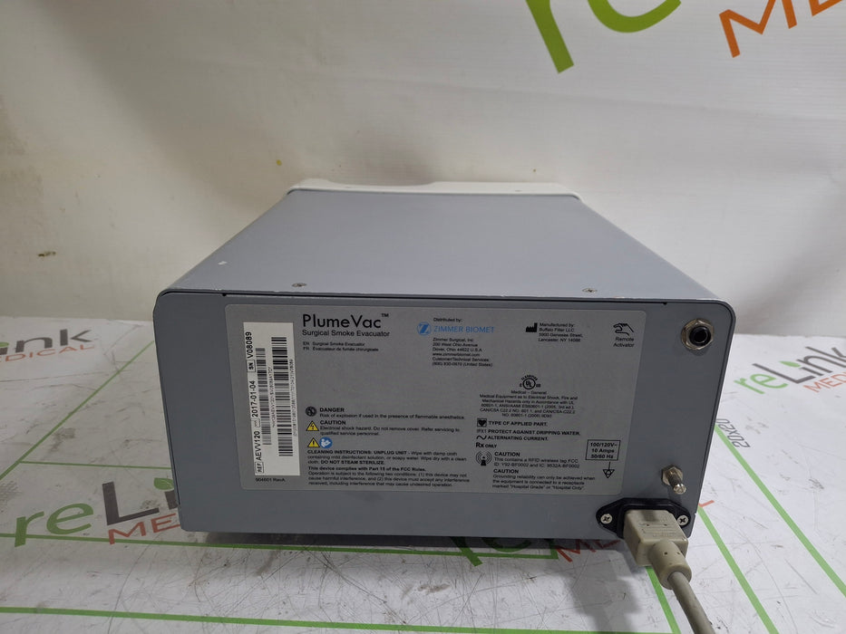 Zimmer PlumeVac AEVV120 Surgical Smoke Evacuator