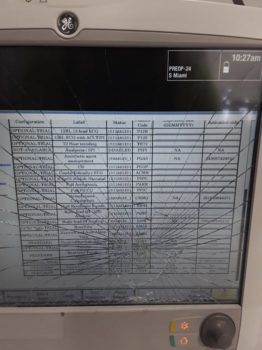 GE Healthcare Carescape B650 Post Anesthesia Care Patient Monitor