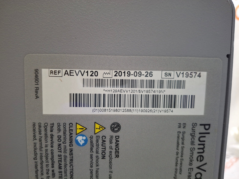 Zimmer PlumeVac AEVV120 Surgical Smoke Evacuator