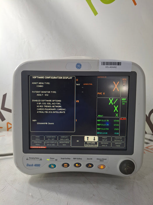 GE Healthcare Dash 4000 - Masimo SpO2 Patient Monitor