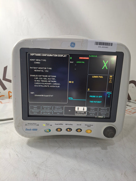 GE Healthcare Dash 4000 - Masimo SpO2 Patient Monitor