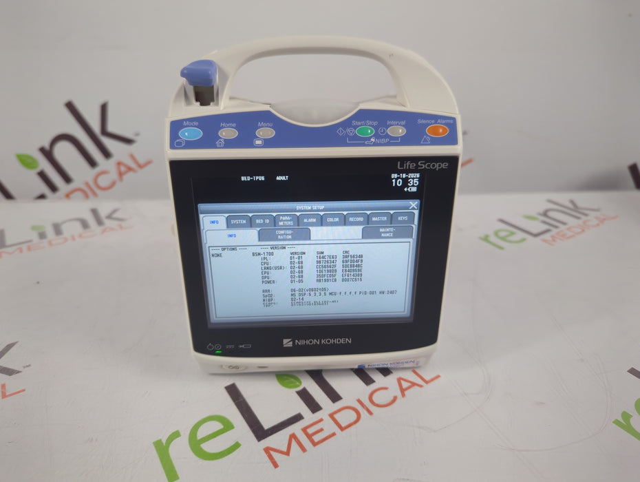 Nihon Kohden BSM-1733 Life Scope PT Transport Patient Monitor