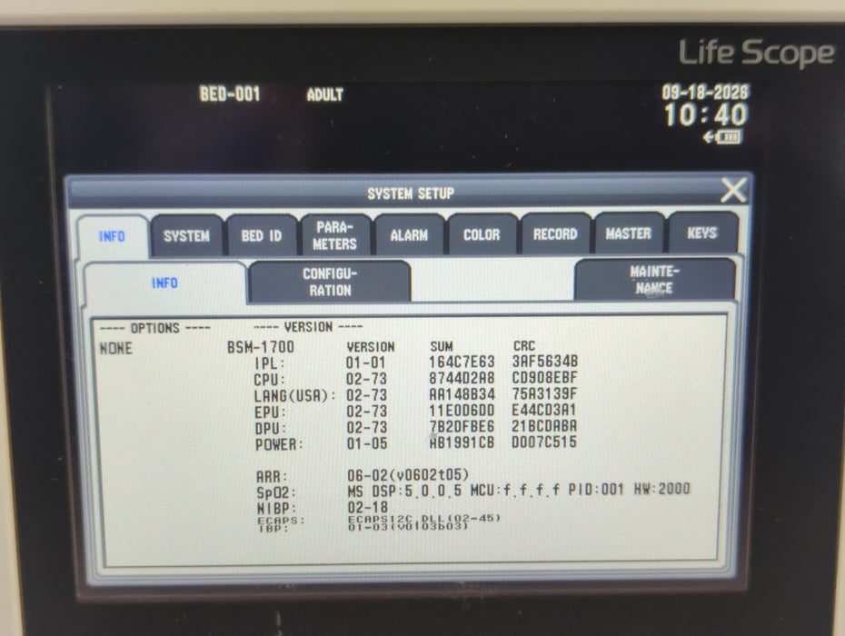 Nihon Kohden BSM-1733 Life Scope PT Transport Patient Monitor