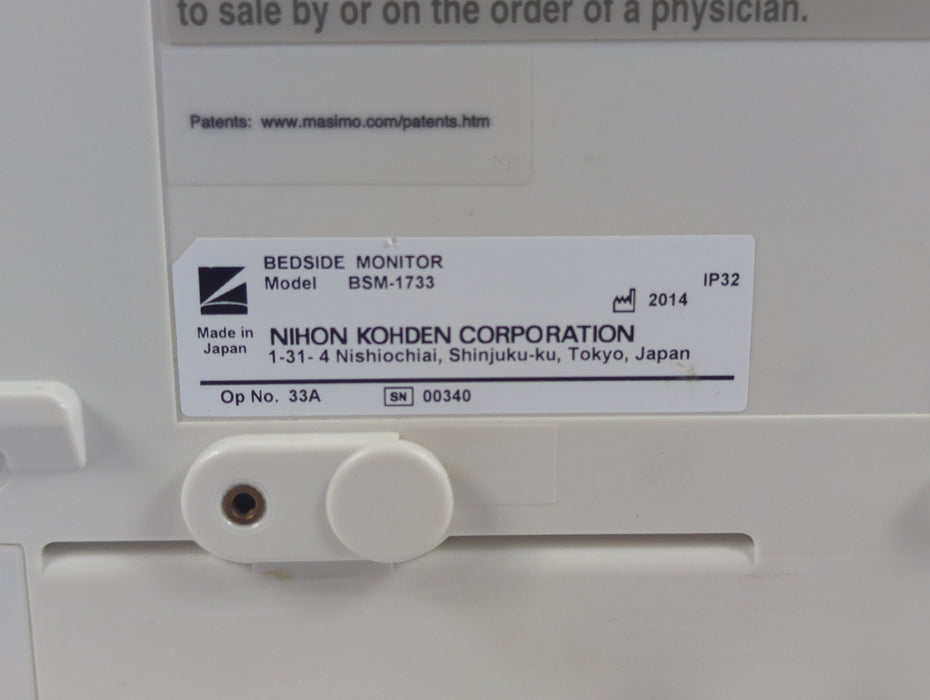 Nihon Kohden BSM-1733 Life Scope PT Transport Patient Monitor
