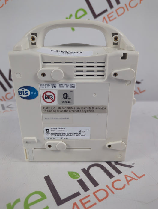 Nihon Kohden BSM-1733 Life Scope PT Transport Patient Monitor