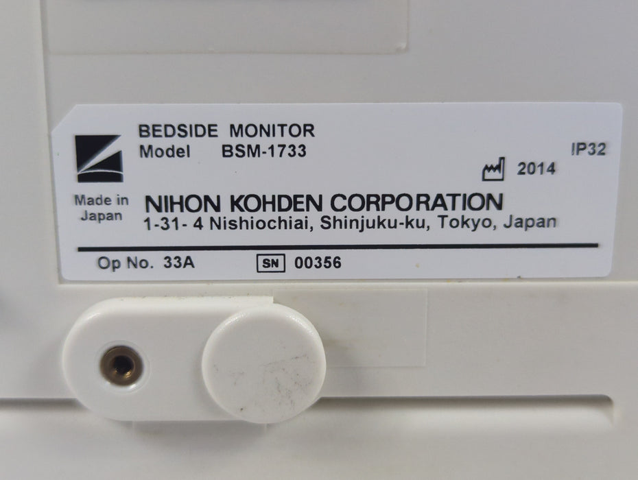 Nihon Kohden BSM-1733 Life Scope PT Transport Patient Monitor