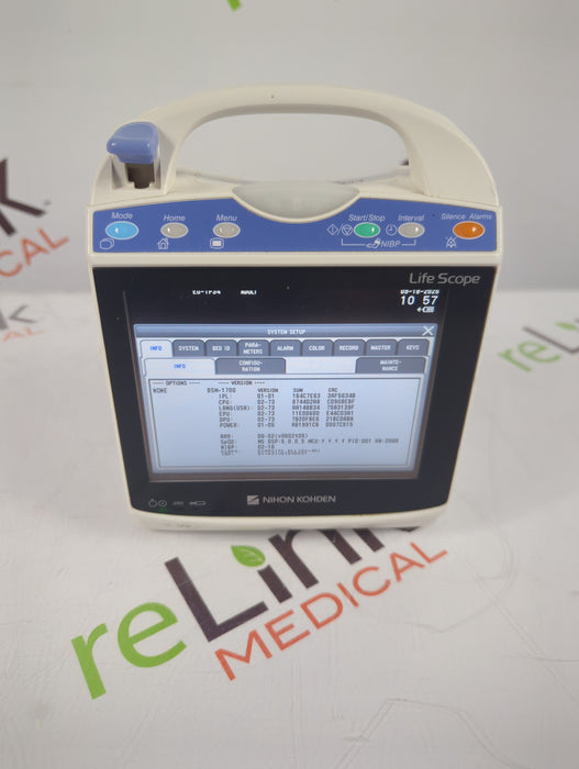 Nihon Kohden BSM-1733 Life Scope PT Transport Patient Monitor