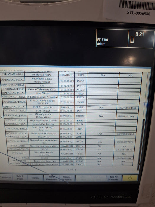GE Healthcare Carescape B450 Post Anesthesia Care Patient Monitor