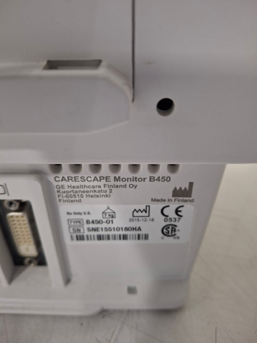 GE Healthcare Carescape B450 Post Anesthesia Care Patient Monitor