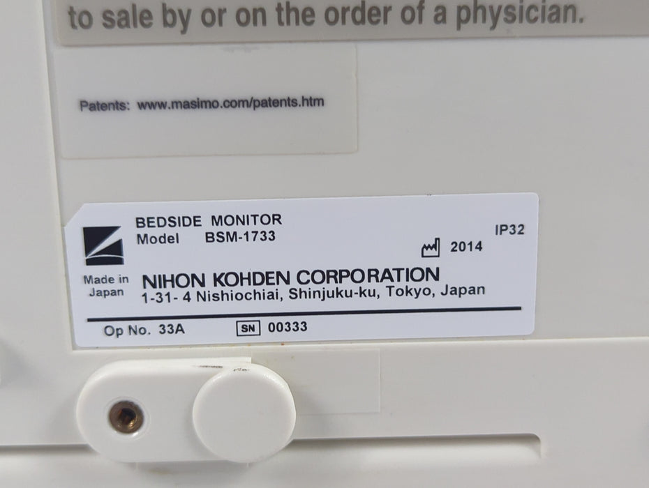 Nihon Kohden BSM-1733 Life Scope PT Transport Patient Monitor