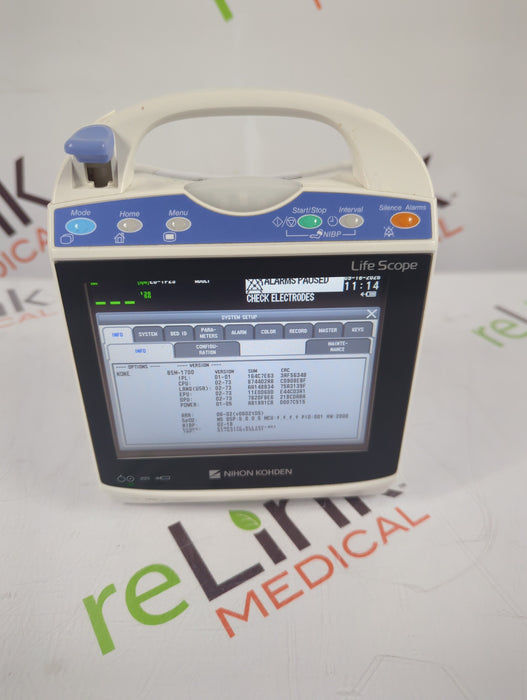 Nihon Kohden BSM-1733 Life Scope PT Transport Patient Monitor