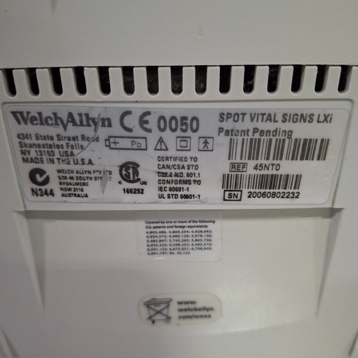 Welch Allyn Spot LXi - NIBP, SureTemp Plus, Nellcor SpO2 Vital Signs Monitor