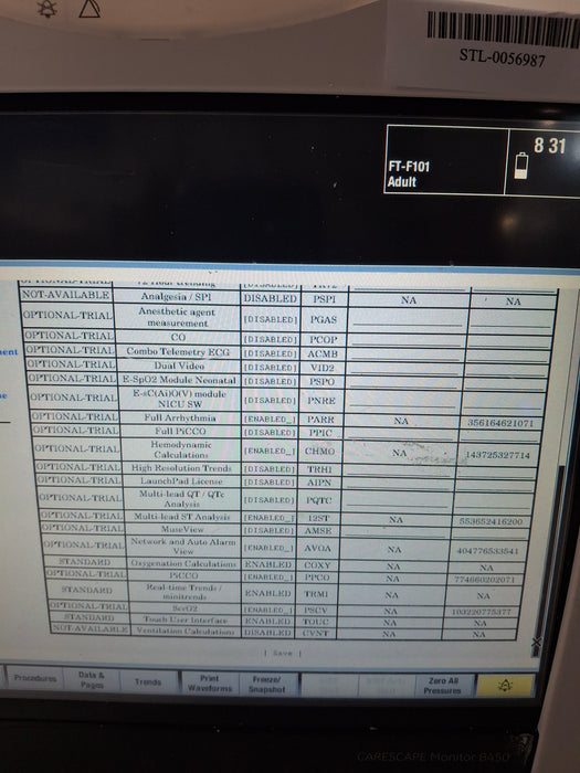 GE Healthcare Carescape B450 Post Anesthesia Care Patient Monitor