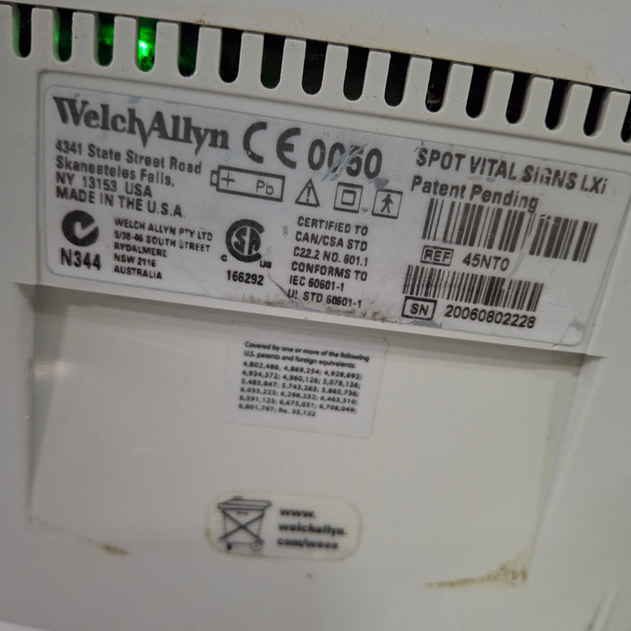Welch Allyn Spot LXi - NIBP, SureTemp Plus, Nellcor SpO2 Vital Signs Monitor