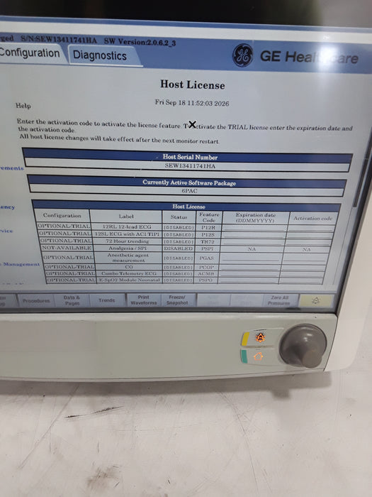 GE Healthcare Carescape B650 Post Anesthesia Care Patient Monitor