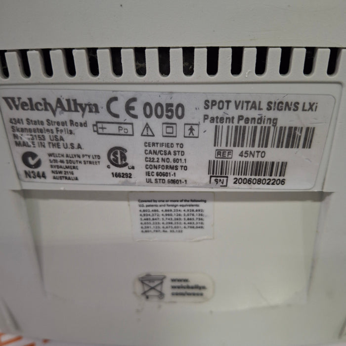 Welch Allyn Spot LXi - NIBP, SureTemp Plus, Nellcor SpO2 Vital Signs Monitor