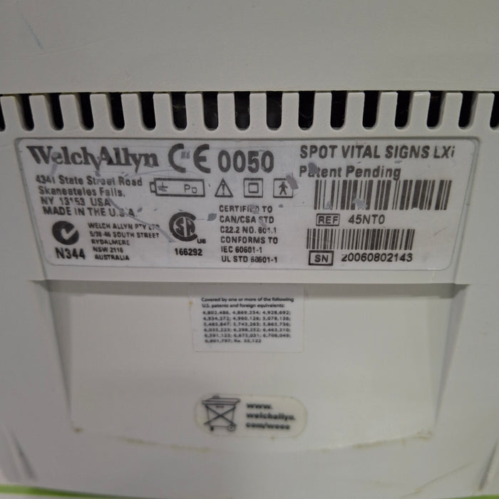 Welch Allyn Spot LXi - NIBP, SureTemp Plus, Nellcor SpO2 Vital Signs Monitor