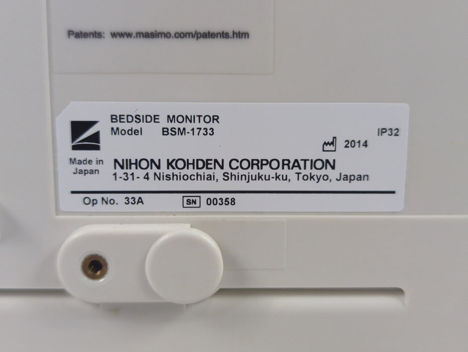 Nihon Kohden BSM-1733 Life Scope PT Transport Patient Monitor