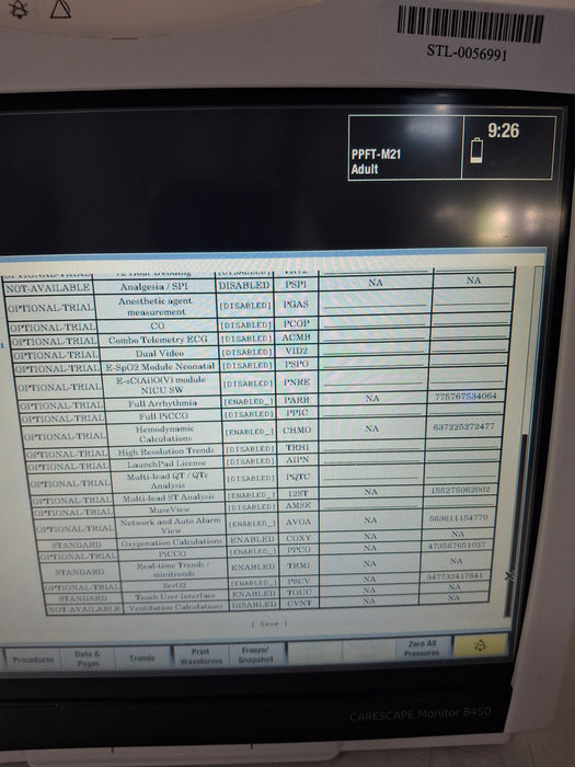 GE Healthcare Carescape B450 Post Anesthesia Care Patient Monitor