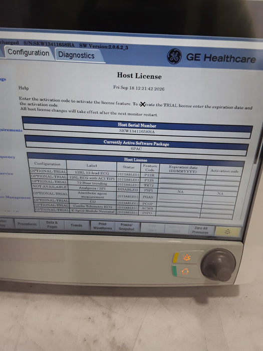 GE Healthcare Carescape B650 Post Anesthesia Care Patient Monitor