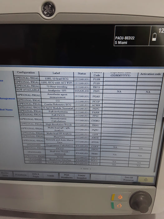 GE Healthcare Carescape B650 Post Anesthesia Care Patient Monitor