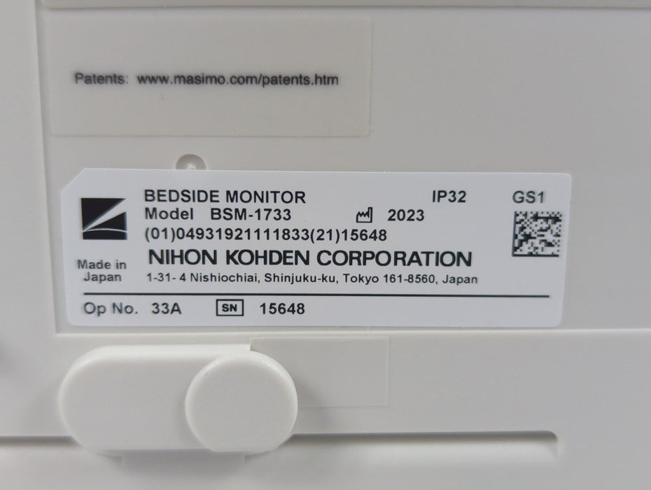 Nihon Kohden BSM-1733 Life Scope PT Transport Patient Monitor