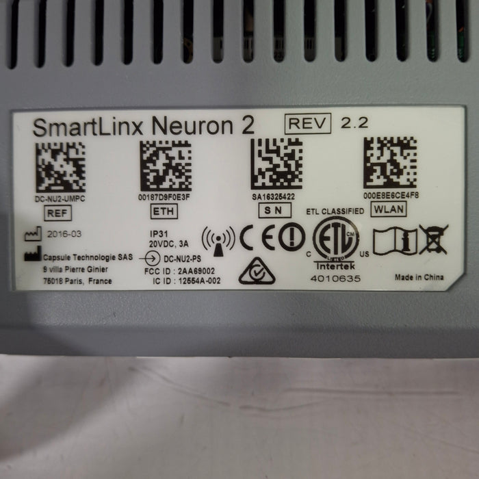 Smartlinx Inc Capsule Technologies Neuron 2 Monitor